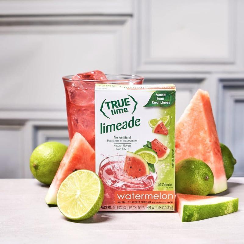 TRUE LIME Watermelon Limeade Drink Mix (10 Packets) Made from