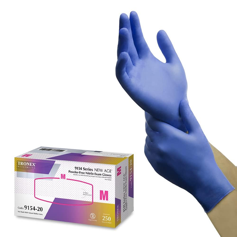 Tronex Violet Blue Nitrile ChemoRated Gloves FingertipTextured