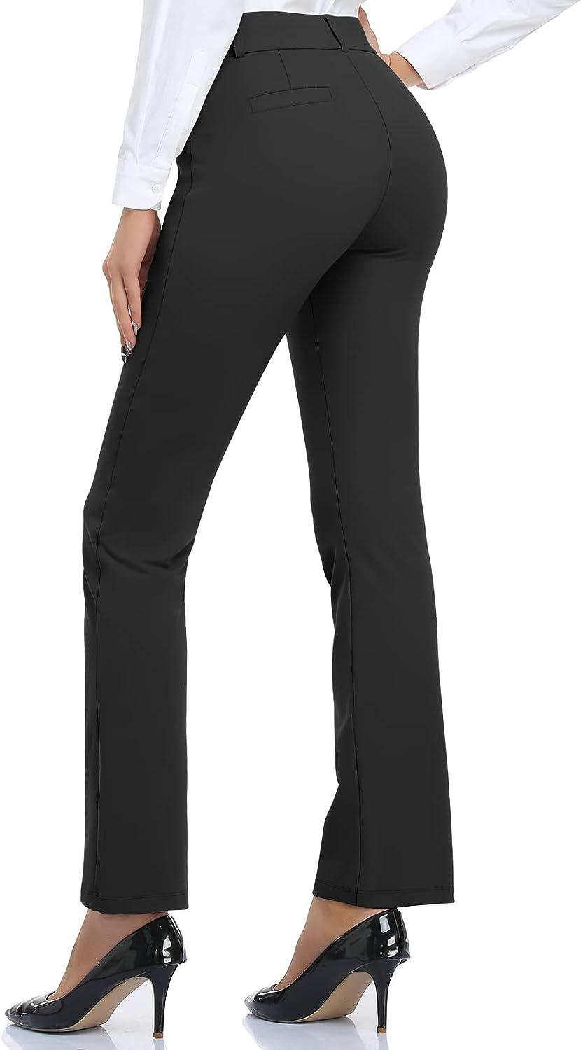 DAYOUNG Women's Yoga Dress Pants | Petite 29'' Inseam | Black | Regular  Straight Leg with Pockets | Buy Now with Express International Delivery |  GoSupps.com
