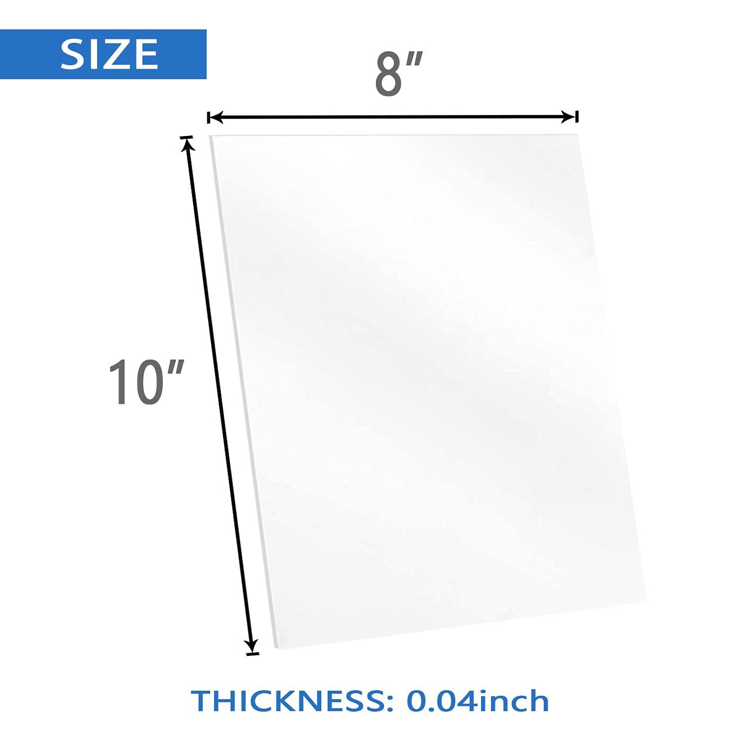 10 Pack Clear Plastic Sheet, 8''x10'' Plexiglass Panels 0.03 Thick, Use
