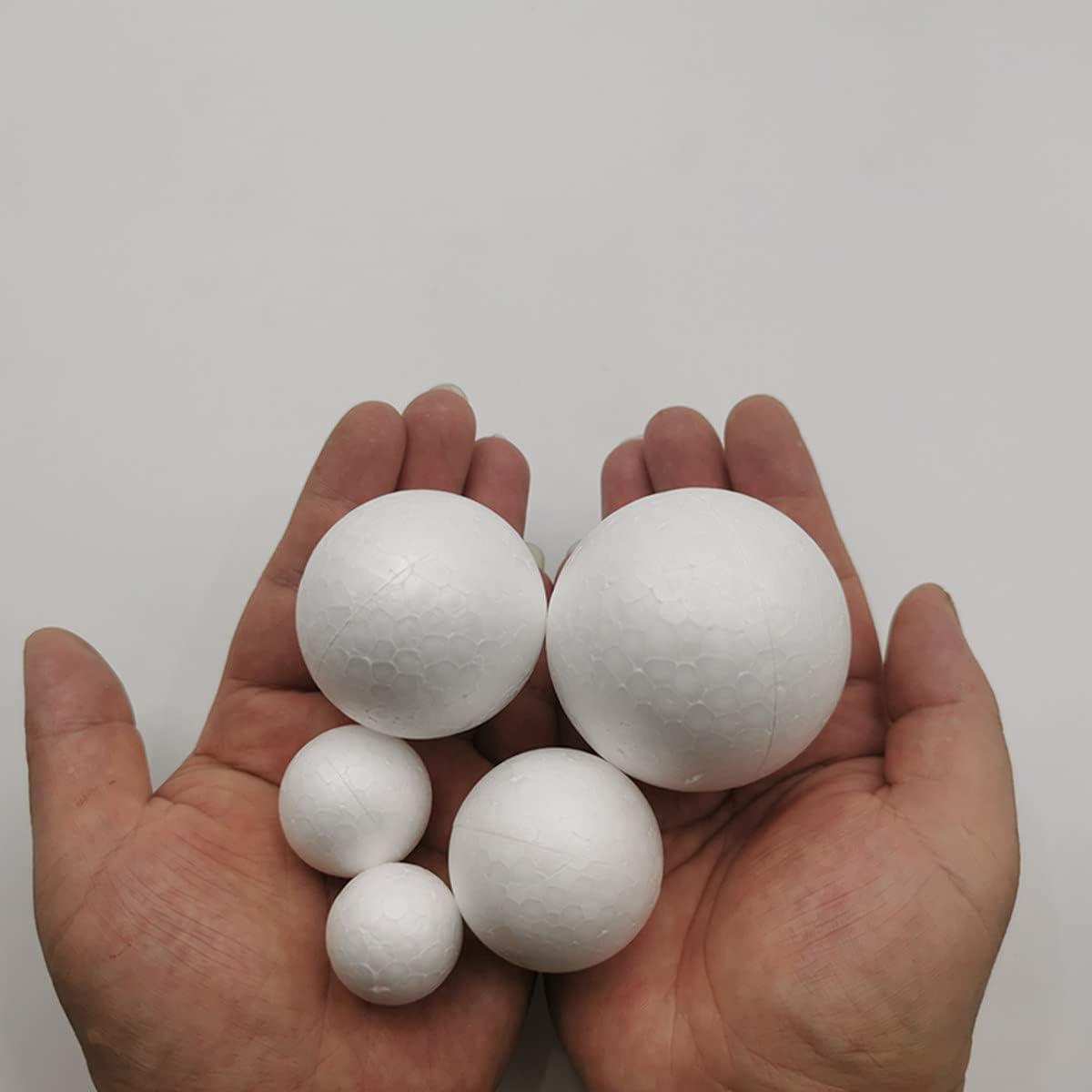 130 Pack Craft Foam Balls, 7 Sizes Including 1-4 Inches, White Polystyrene  Smooth Round Balls