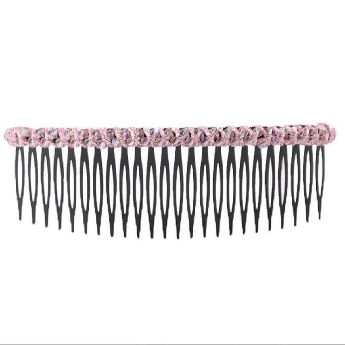 KIMUWHI 6PCS 24 Teeth Plastic Hair Side Comb Hair Clip Crystal Beaded