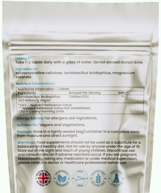 Lindens - Pro Billion X20, 60 Capsules - 20 Billion CFU Plus FOS - 1 A Day, UK Made - High