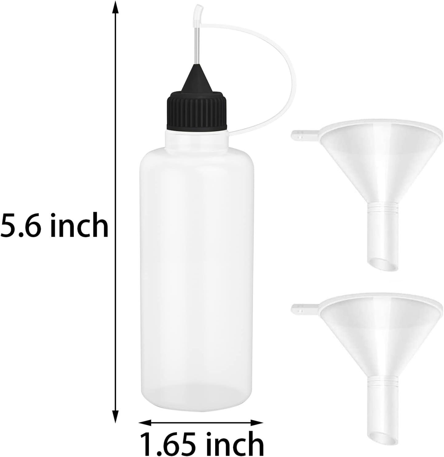 12 Pcs 4 Ounce Needle Tip Glue Bottle 120ml Plastic Dropper Bottles  Multicolor Lid with 2 Pcs Mini Funnel for Small Gluing Projects Paper  Quilling DIY Craft Acrylic Painting