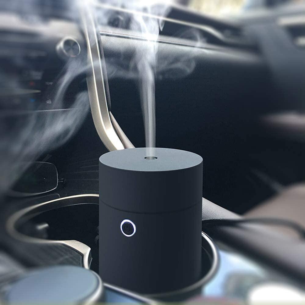 Car Diffuser Humidifier Aromatherapy Essential Oil Diffuser USB Cool Mist  Mini Portable Diffuser for Car Home Office Bedroom (Plain Black)