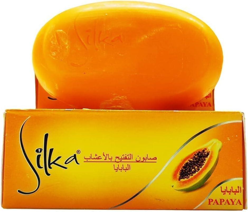 Silka Whitening Herbal Papaya Soap with Vitamin E - Brighten Skin