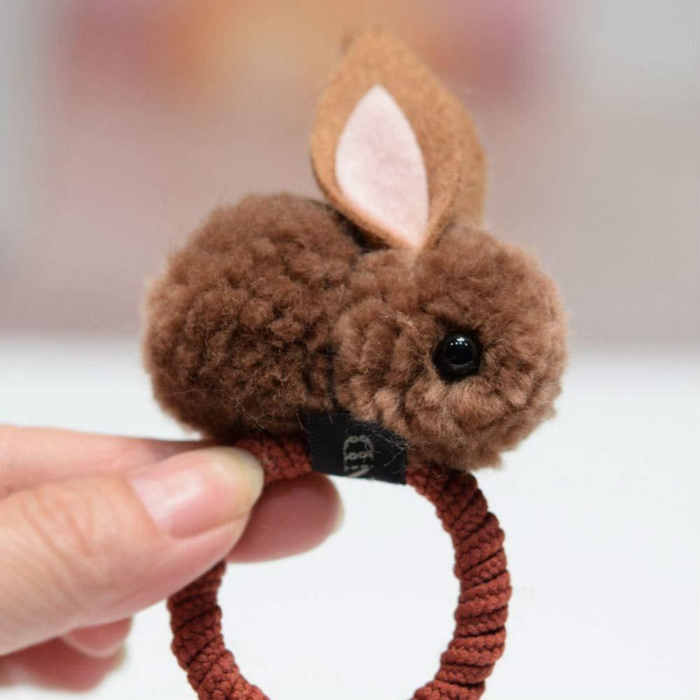 Aysekone 5 Pack Stuffed Rabbit Hair Scrunchies for Girls - Cute Bunny ...