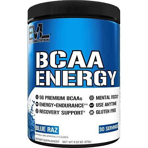 Evlution Nutrition BCAA Anytime Energy Powder Pre Workout Powder with