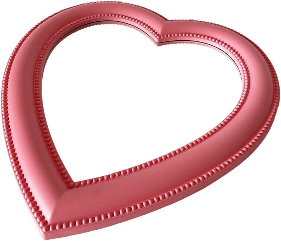 Yeekea Heart Shape Makeup Mirror Heart Mirror Cosmetic Desktop Mirror