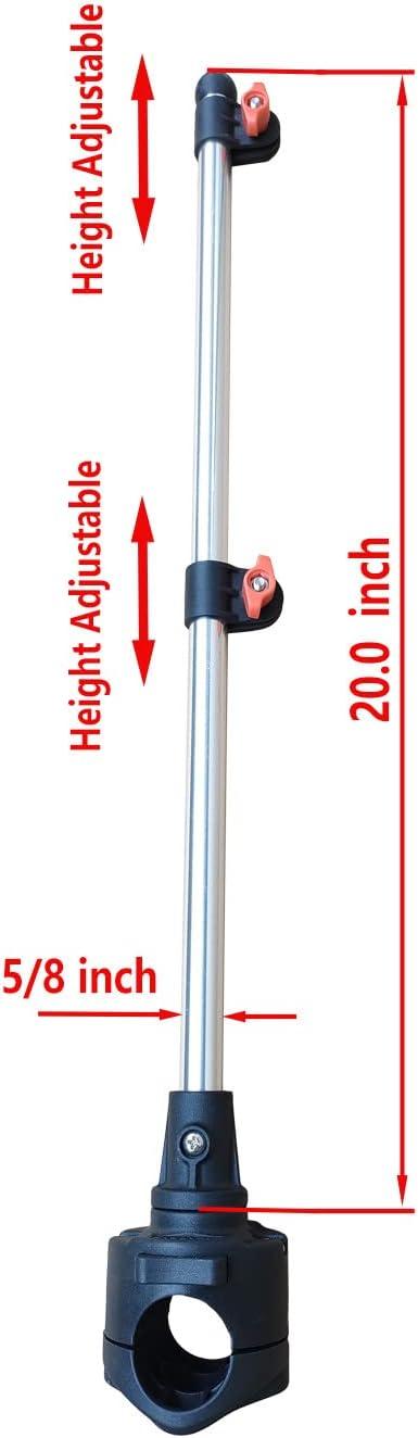 Brocraft Boat Rail Mount Flag Pole/Boat Flag Pole for Rail Mount-Not  Drilling Required 7/8 To 1-1/4 Round Rail