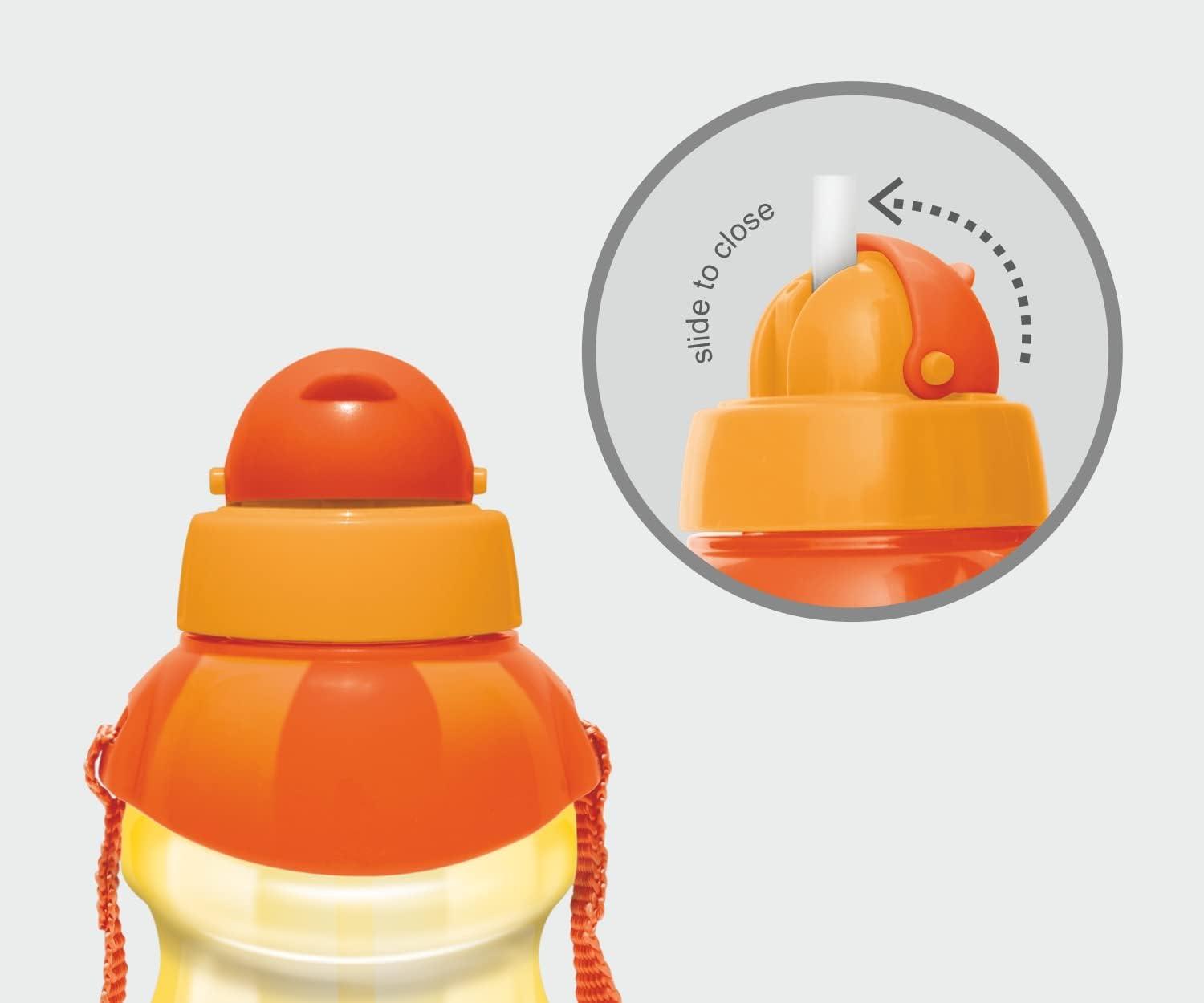 4-Pack Kids Water Bottles 13oz - Spill Proof Straw Sippy Cups with Flip Top  Lid - Bulk