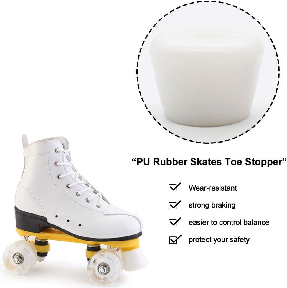 FYANER PU Rubber Roller Skate Toe Stoppers 1 Pair with Screws and 1X L