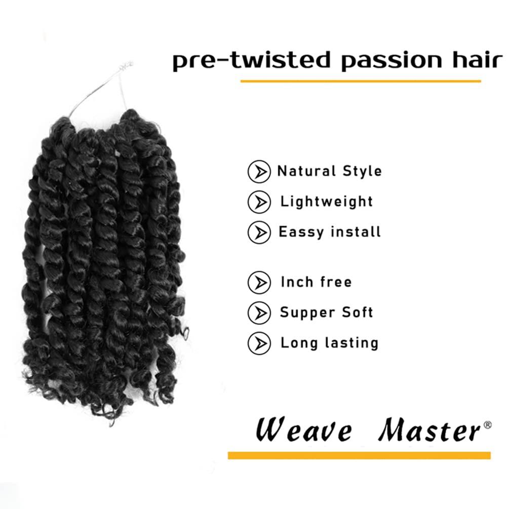 10inch Pretwisted Passion Twist Hair 7 Pack Prelooped Short Passion