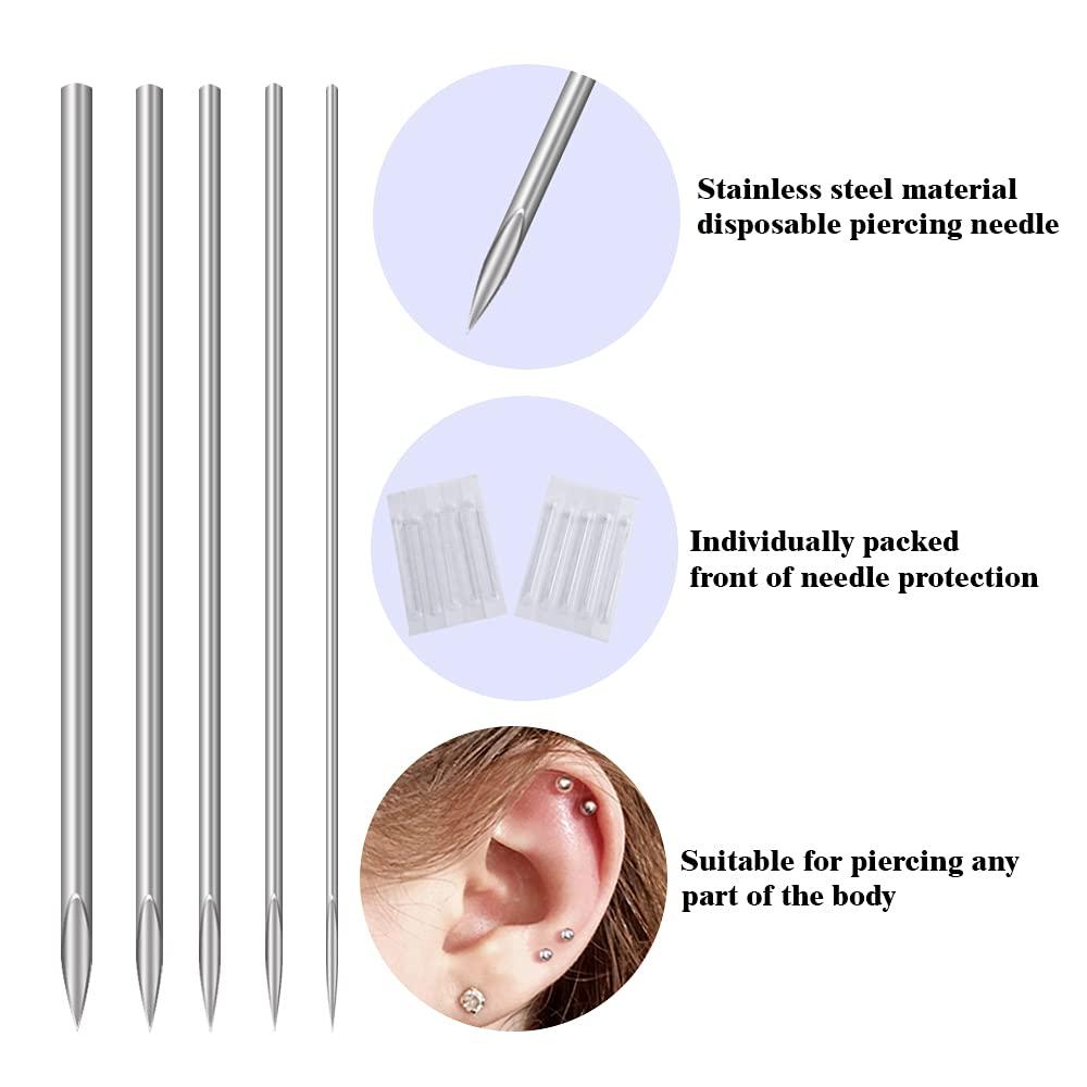 Piercing Needles 100Pcs 14G Disposable Professional Body Piercing