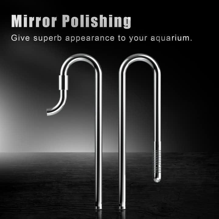 Set Pipe Per Giglio In Vetro Per Acquario FZONE - Afflusso E Deflusso Con Spazzola, Per Filtri 16/22mm - Foto 4