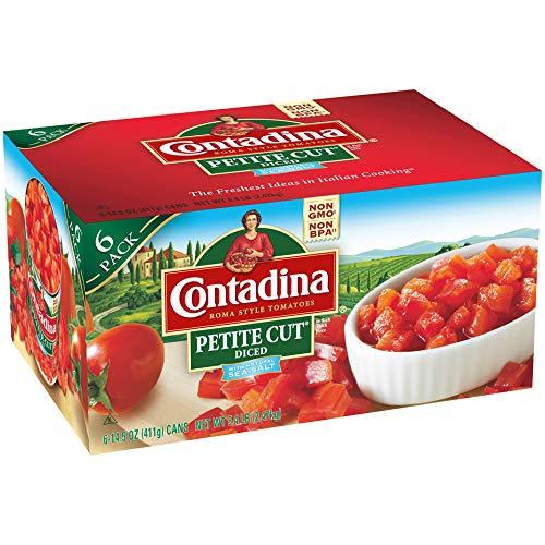 Contadina Petite Cut Canned Diced Roma Style Tomatoes, 14.5 Oz (Pack of 6)