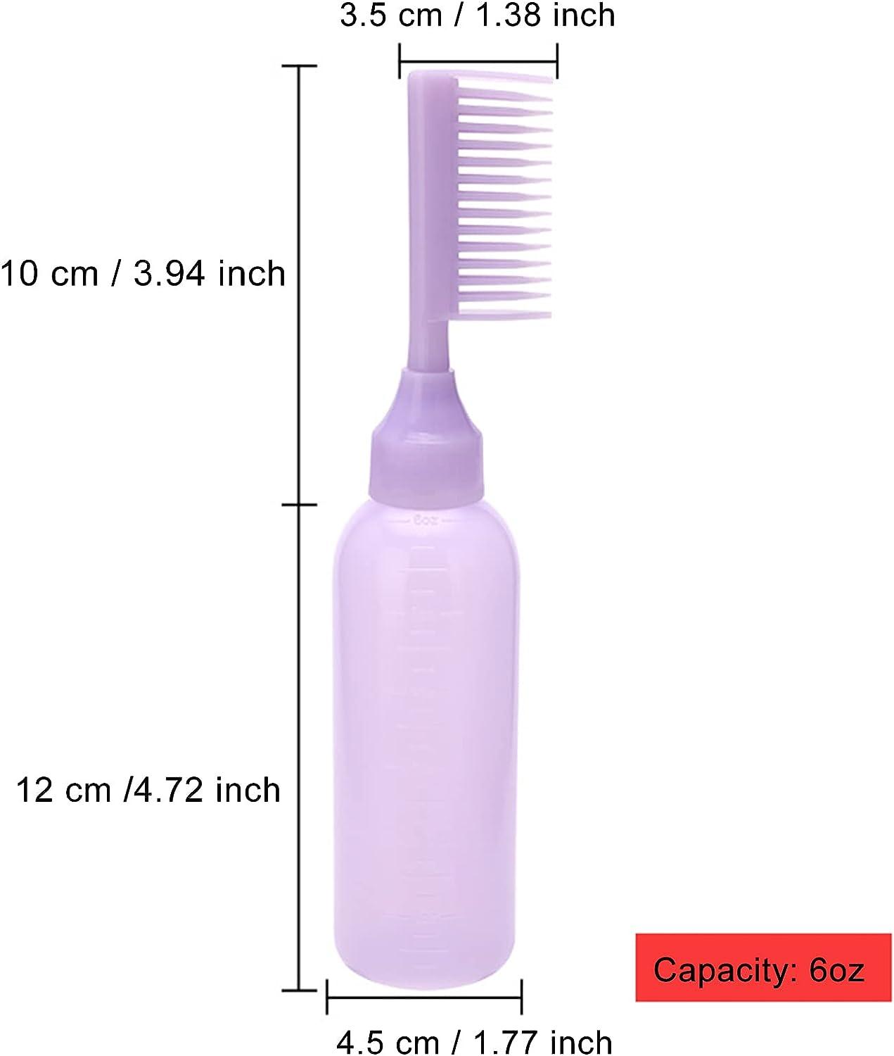 FrgKbTm Root Comb Applicator Bottle, 3pcs 6oz Hair Color Applicator Bottles  With Comb and Graduated Scale Hair Dye Bottle For Hair Oil Salon Care