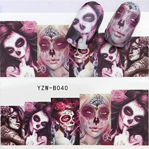 6 Sheets Gothic Nail Art Stickers Decal 3D Goth Horror Nail Art Supplies  Wind Skull Cross Stars Goth Face Abstract Nail Decals Designer  Self-Adhesive Nail Stickers for Acrylic Nail Art Decoration 