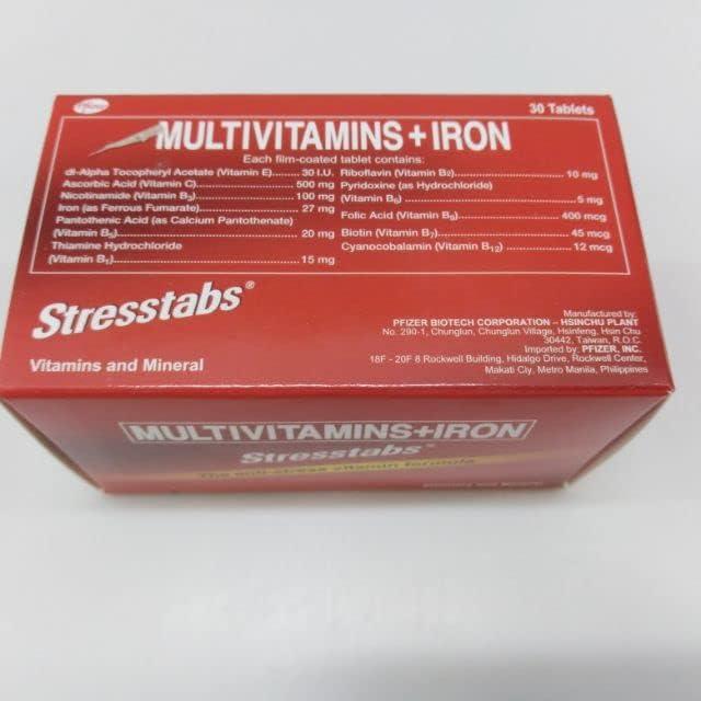 Stresstabs Multivitamins + Iron 30 Tablets - Boost Energy
