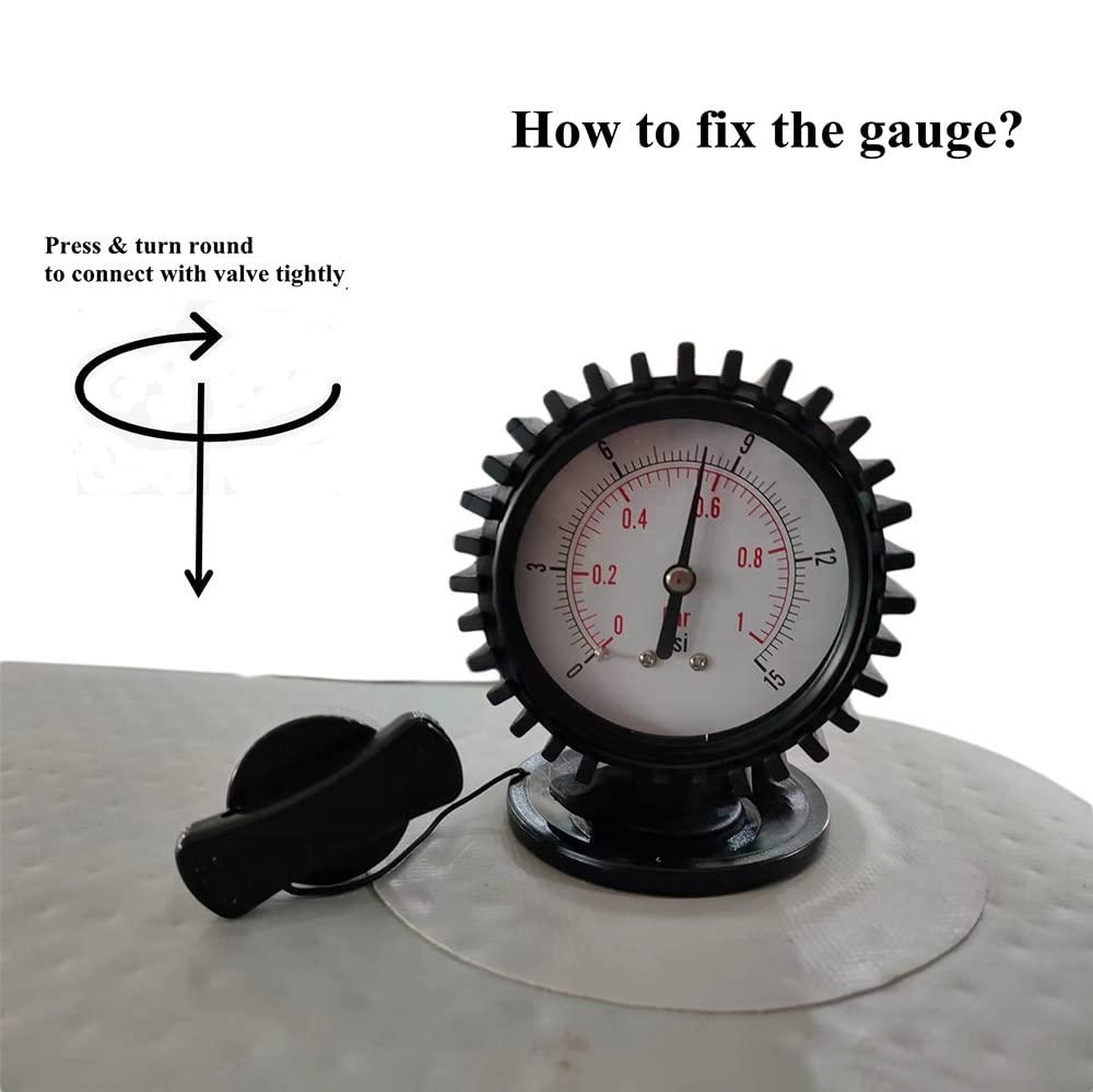 15PSI 1BAR Barometer Kayak Air Pressure Gauge,Inflatable Boat raft