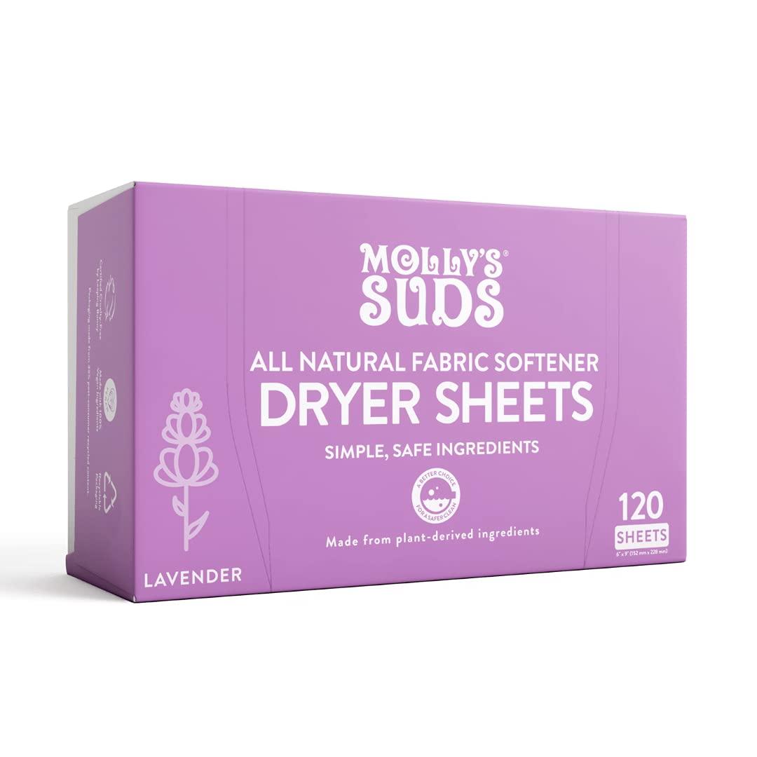 Molly's Suds All Natural Fabric Softener Dryer Sheets for Sensitive