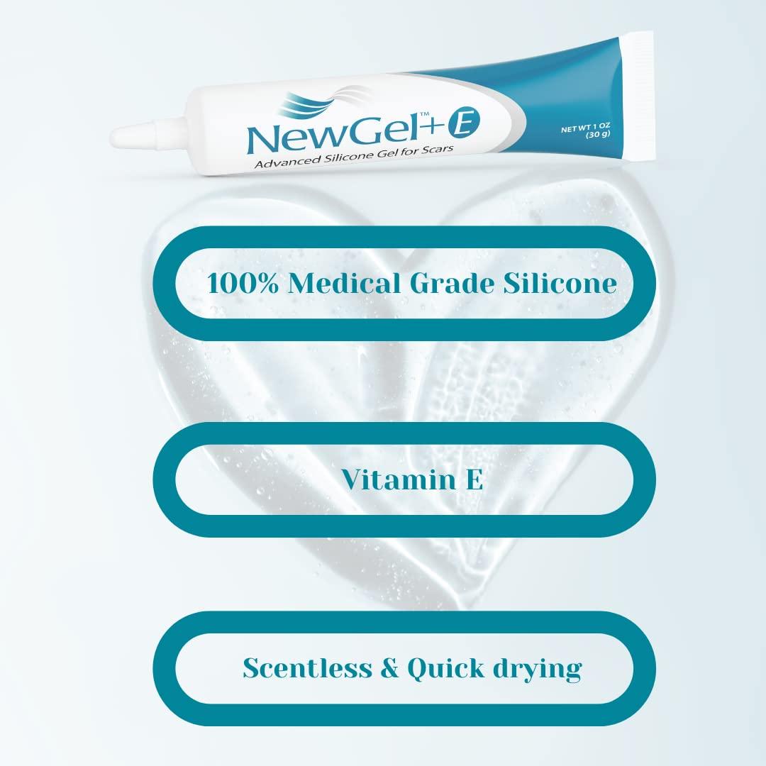 NewGel+E Advanced Silicone Scar Treatment Gel with Vitamin E For Old