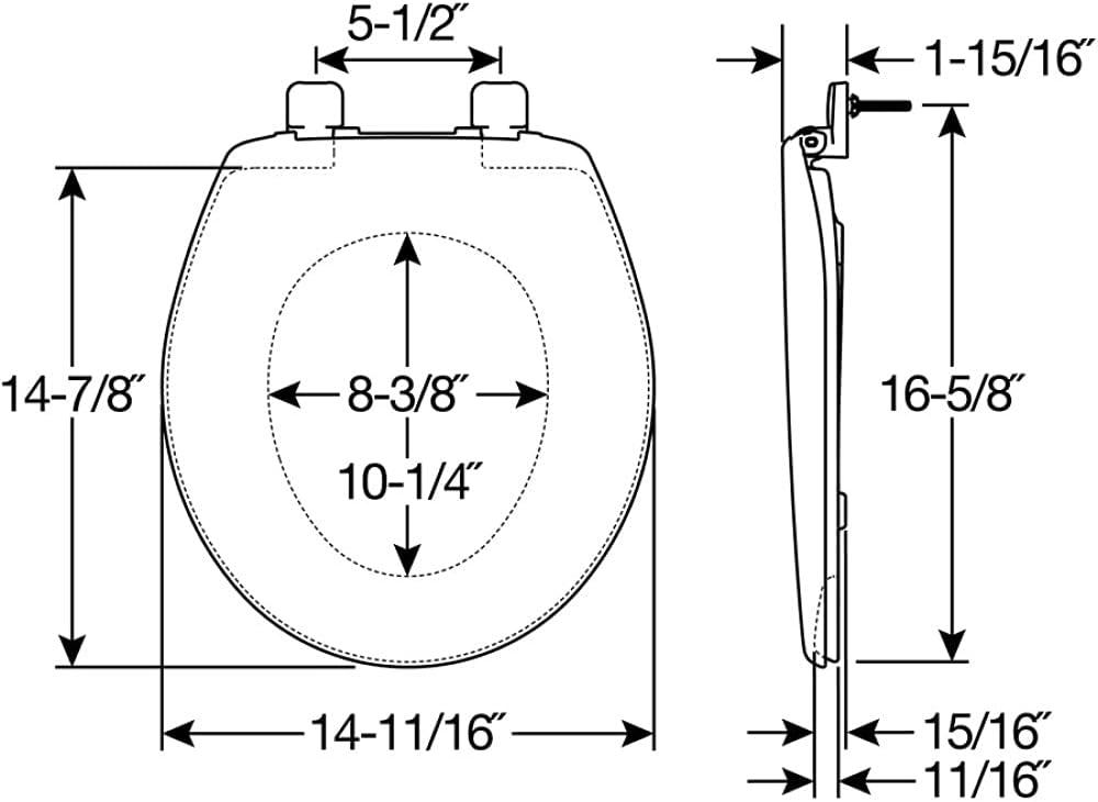 MAYFAIR 880SLOW 000 Caswell Toilet Seat will Slowly Close and Never