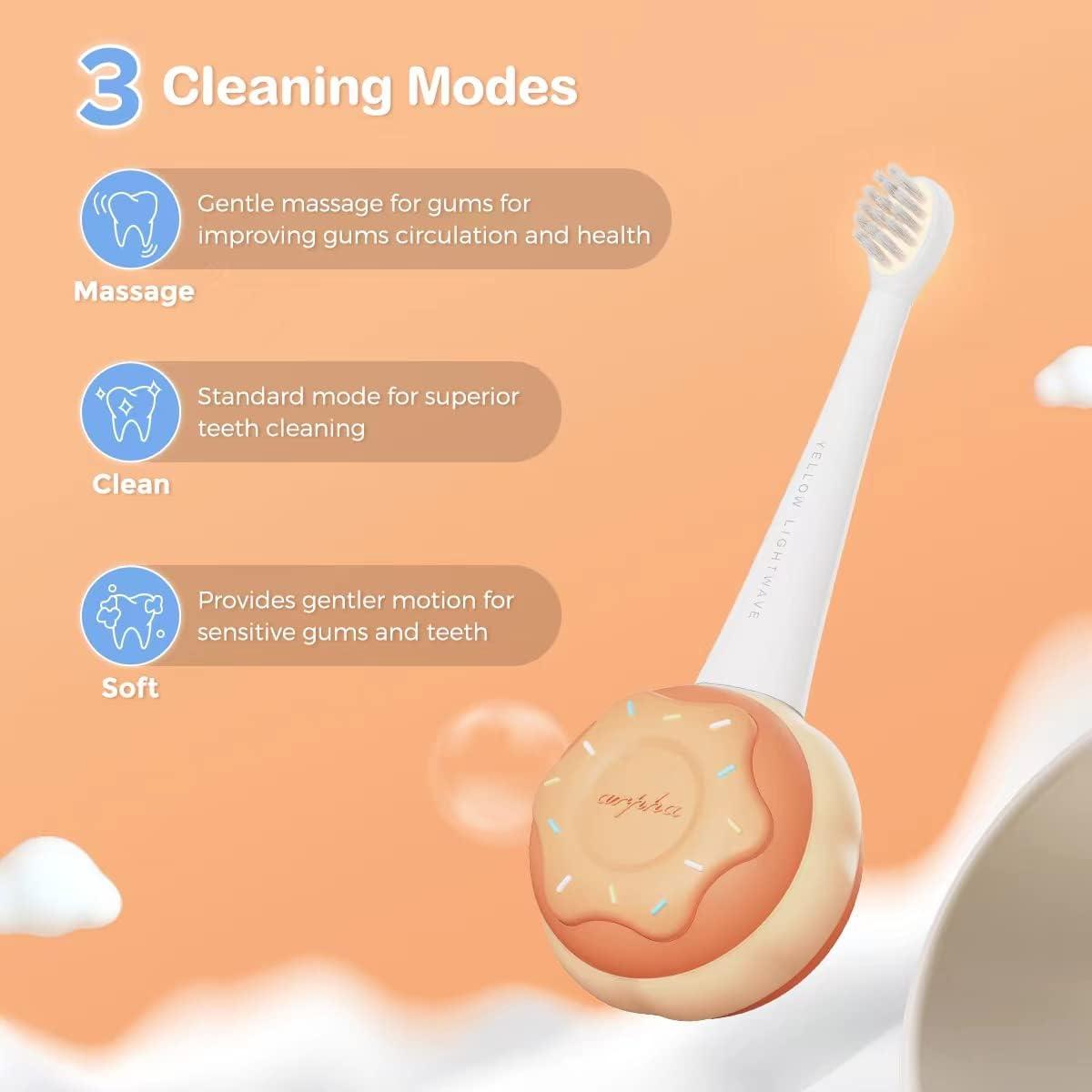 Kids Electric Power Toothbrush Age 14 EasyGrip Silicone Handle 3