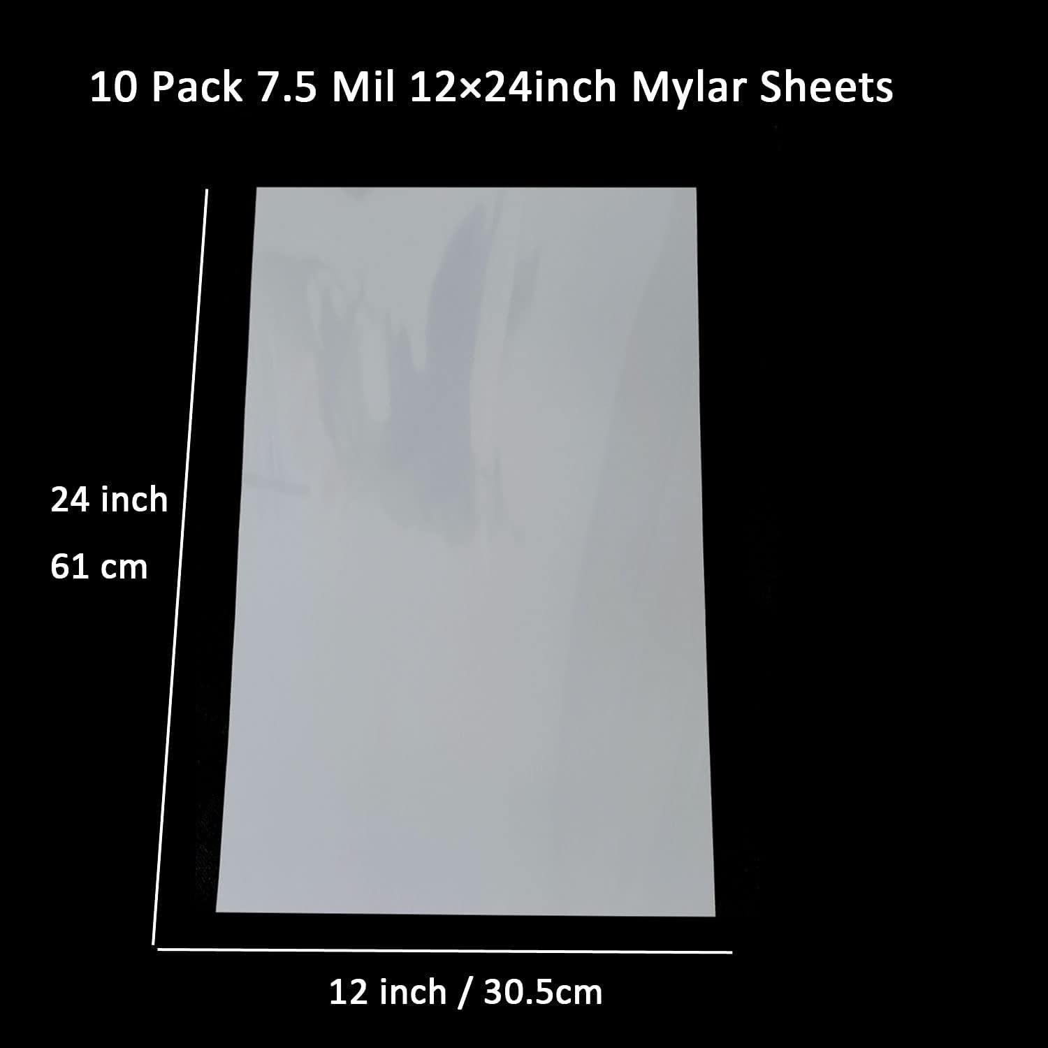 10 Mil Mylar Sheets for Stencils - Reusable Transparent 12”x12