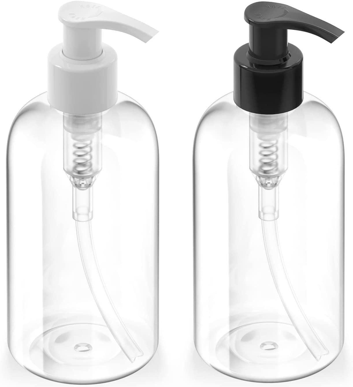 Bar5F Plastic Bottles with Pump Dispenser, 8 oz Leak Proof, Empty