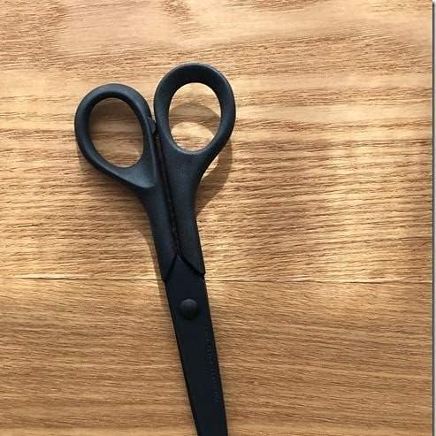 ALLEX Black Scissors All Purpose Sharp Japanese Stainless Steel Blade  Non-Sticking Fluorine Coating Blade for Adhesive Tape Made in JAPAN