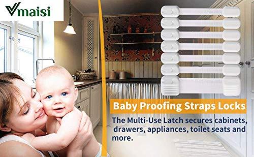12 Pack Vmaisi Multi Use Adhesive Straps Locks Childproofing Baby