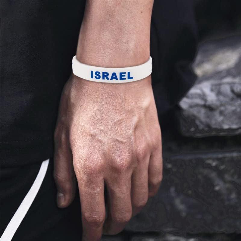 Evankin Country Flag Unisex Silicone Bracelet Rubber Sports Fashion  Wristband Israel