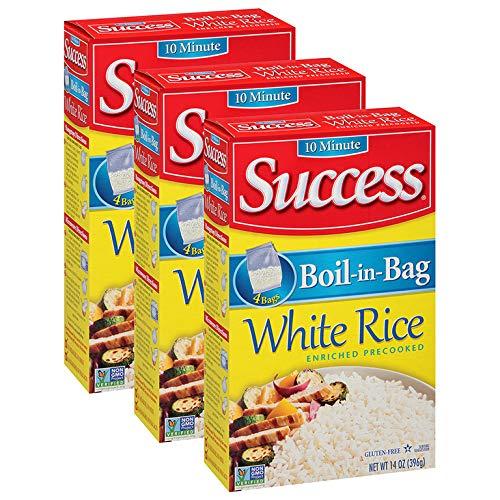 Success BoilInBag White Rice 14 Oz (3 Boxes of 4 Count)