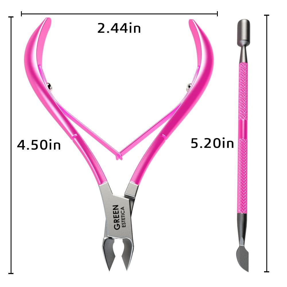 Cuticle Trimmer with Cuticle Pusher Professional Stainless Steel