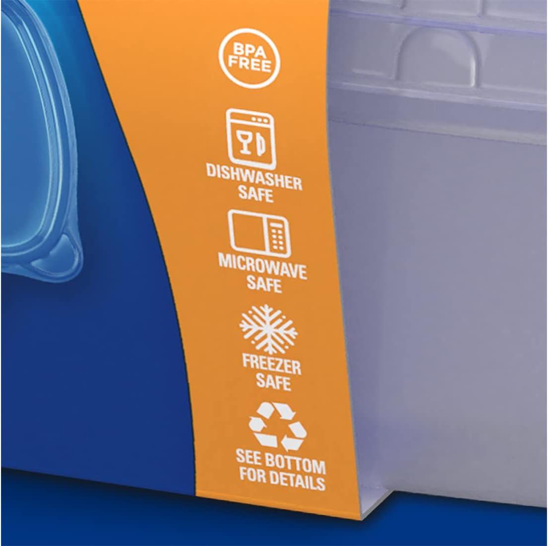 Ziploc Container Large Rectangle, 9 cup Containers (4ct)