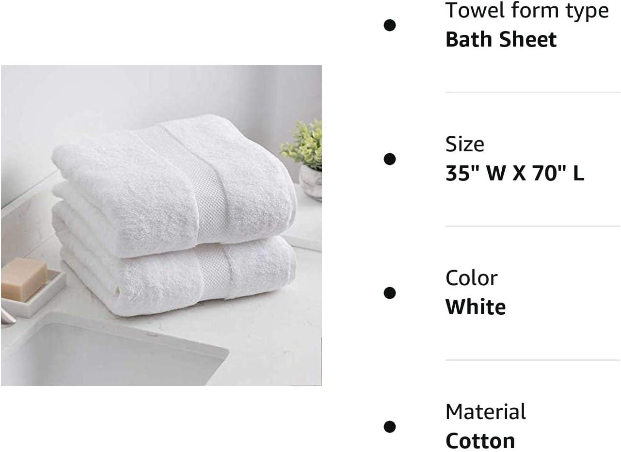 Charisma New Bath Sheet Bundle Set  2 Luxury Bath Sheets 35 W X 70 L  (White)