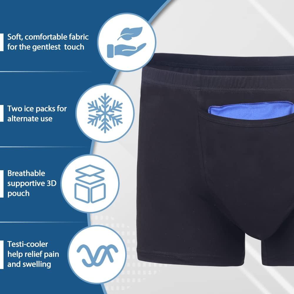 Hilph Vasectomy Underwear for Men Vasectomy Gift for Men with 2 Cold Packs  for Testicular Support Vasectomy Underware for Pain Relief Breathable Soft  Briefs Vasectomy Ice Pack for Men Recovery - L