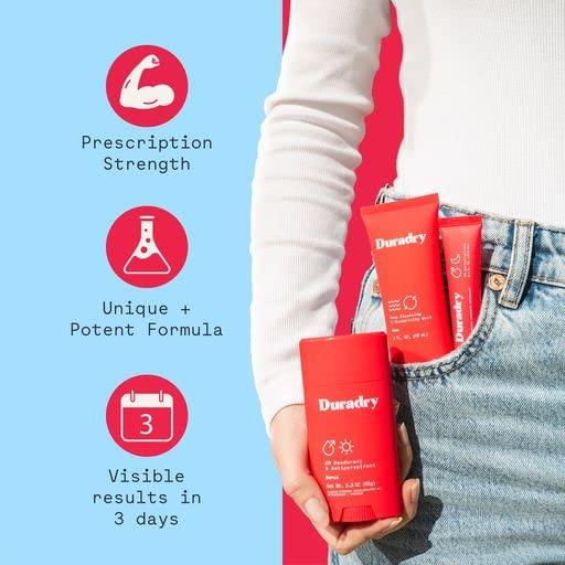 Duradry 3Step Protection System AM Deodorant PM Antiperspirant Gel Deep Cleansing