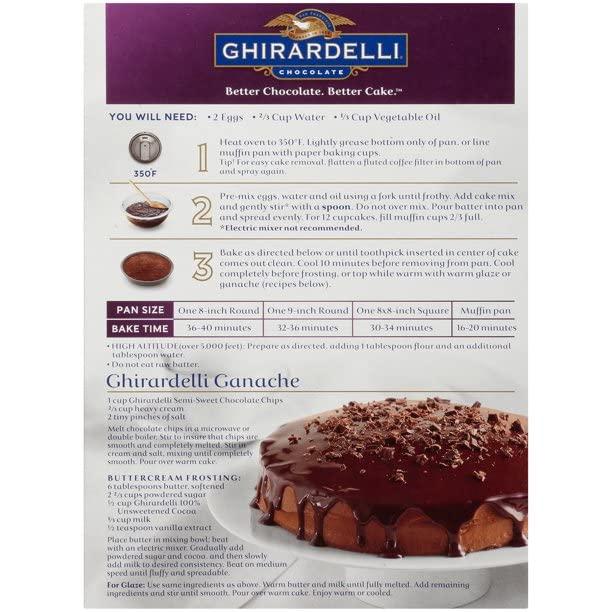 Ghirardelli Double Chocolate Premium Cake Mix 12.75 oz Pack of 2