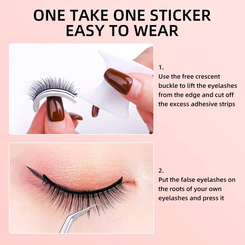 Self Adhesive Eyelashes Reusable Adhesive Eyelashes No Glue and Easy to