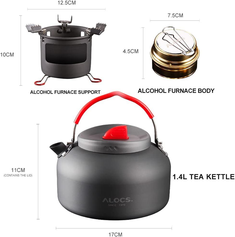 Alocs Camping Kettle, Premium Portable Ultra Outdoor Camping Tea