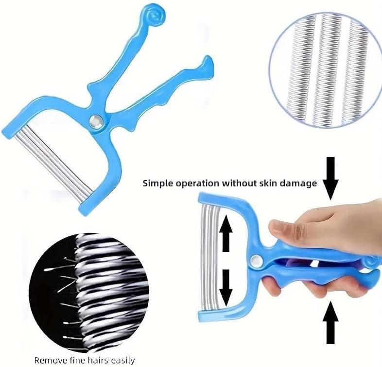 Manual Handheld Facial Hair Epilator Scissor Design 3 Spring Rollers