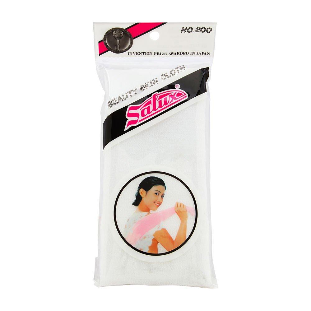 Salux Nylon Japanese Beauty Skin Bath Wash Cloth/Towel White