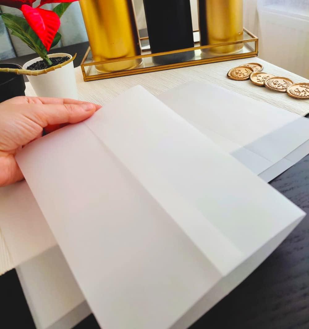 Vellum Jackets for 5x7 Invitations 105GSM PreFolded Vellum Paper 5x7