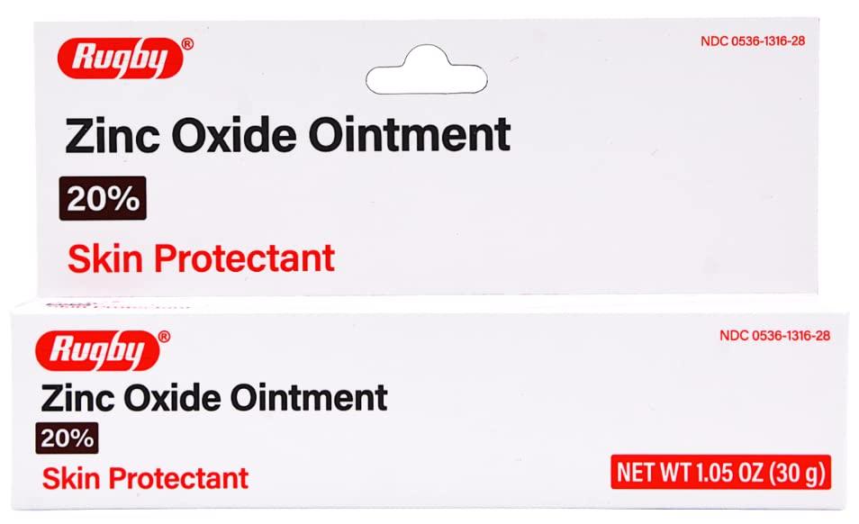 Rugby Zinc Oxide Ointment 20 Skin Protectant 1.05 Oz