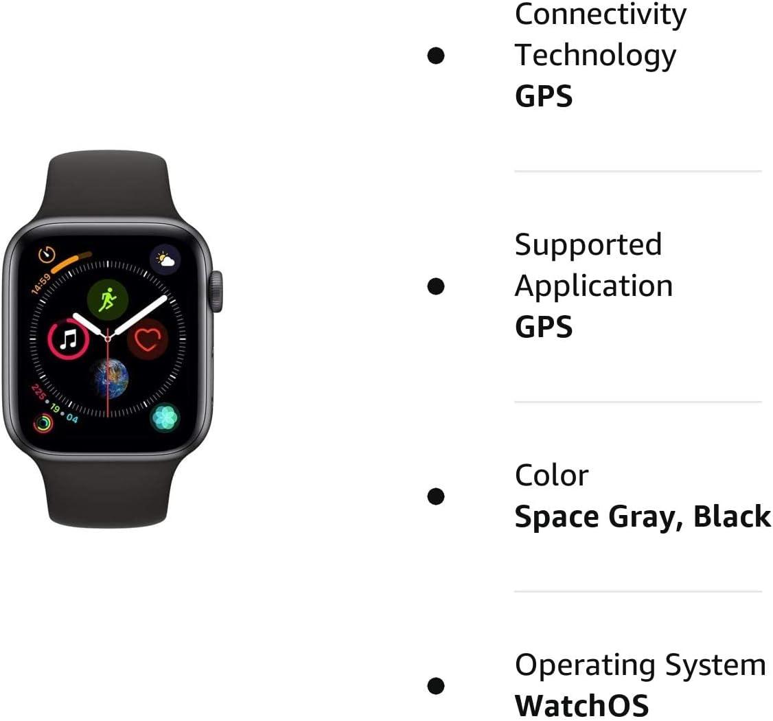 Apple Watch SE (GPS, 44mm) - Space Gray Aluminum Case with Black Sport Band  (Renewed)