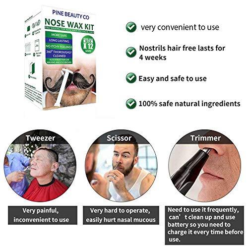 Nose Wax Kit for Men and Women, Hair Removal Waxing Kit for Nose, Ear and  Eye-brow Hair Removal with Safe Tip 24 Applicator, Quick, Easy and Painless  (80g/ 12 Times Uses Count)