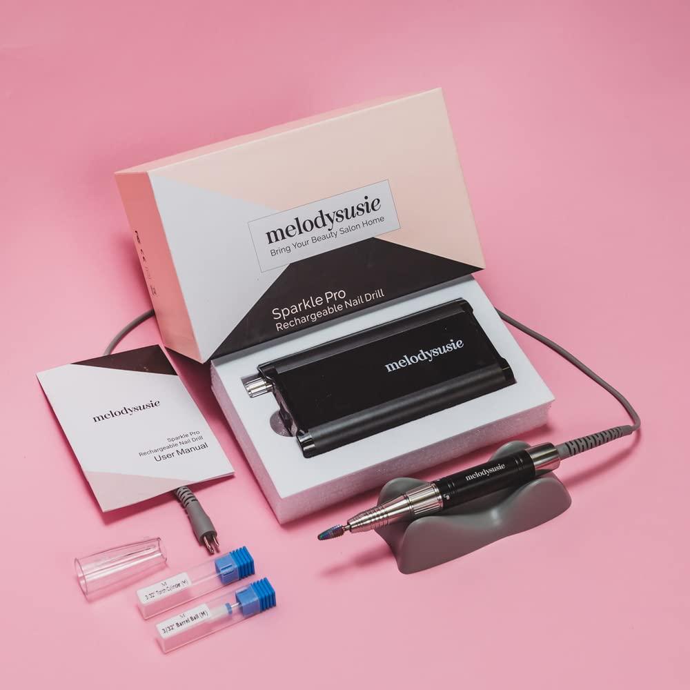 MelodySusie Professional Cordless Nail Drill 35000 RPM, Portable Rechargeable Nail Drill Machine