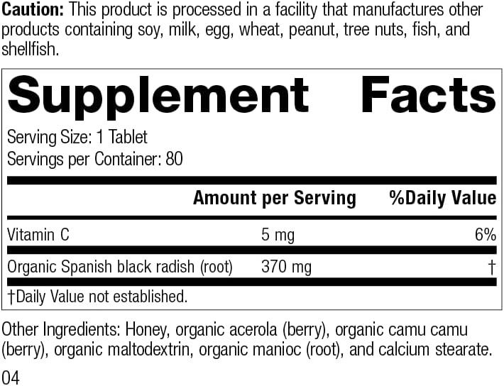 Standard Process Spanish Black Radish Liver Detox & Digestive Health
